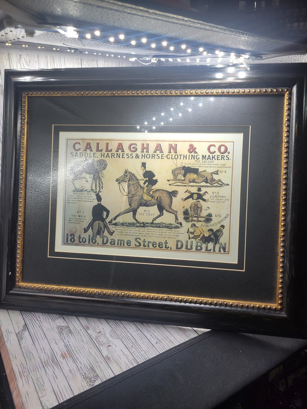 Framed Callaghan & Co. Equestrian Litho - Vintage Style
